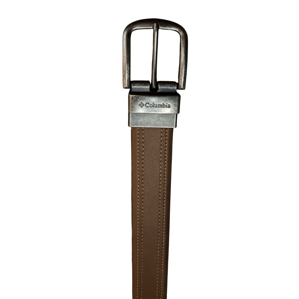 Columbia Leather Belt Men’s L 38-40 Tan with Metal Hardware Casual